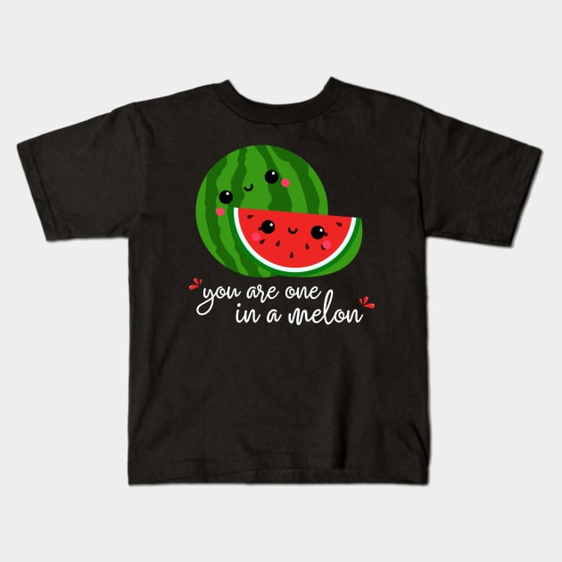 You are one in a melon - cute watermelon Kids T-Shirt by Ingridpd